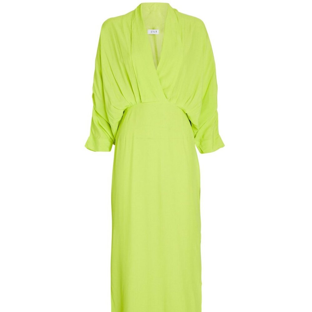 SWF Plunge Dress in lime green